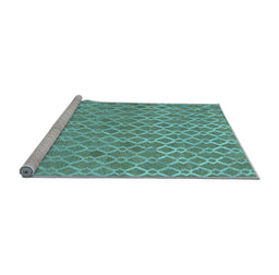 Sideview of Machine Washable Abstract Light Blue Contemporary Rug, wshcon768lblu