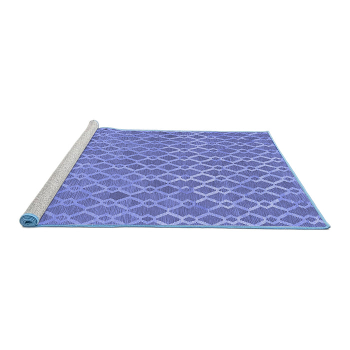 Sideview of Machine Washable Abstract Blue Contemporary Rug, wshcon768blu