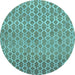 Round Machine Washable Abstract Light Blue Contemporary Rug, wshcon768lblu