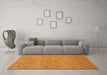 Machine Washable Abstract Orange Contemporary Area Rugs in a Living Room, wshcon768org