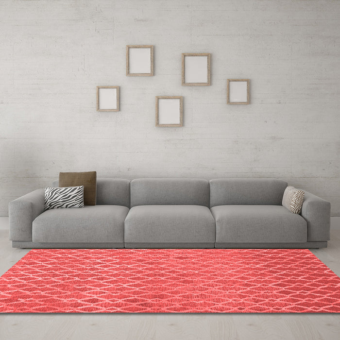 Contemporary Red Washable Rugs