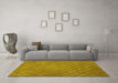 Machine Washable Abstract Yellow Contemporary Rug in a Living Room, wshcon769yw