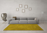 Machine Washable Abstract Yellow Contemporary Rug, wshcon769yw
