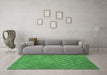 Machine Washable Abstract Emerald Green Contemporary Area Rugs in a Living Room,, wshcon769emgrn