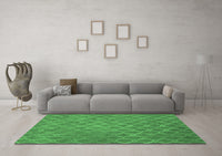 Machine Washable Abstract Emerald Green Contemporary Rug, wshcon769emgrn