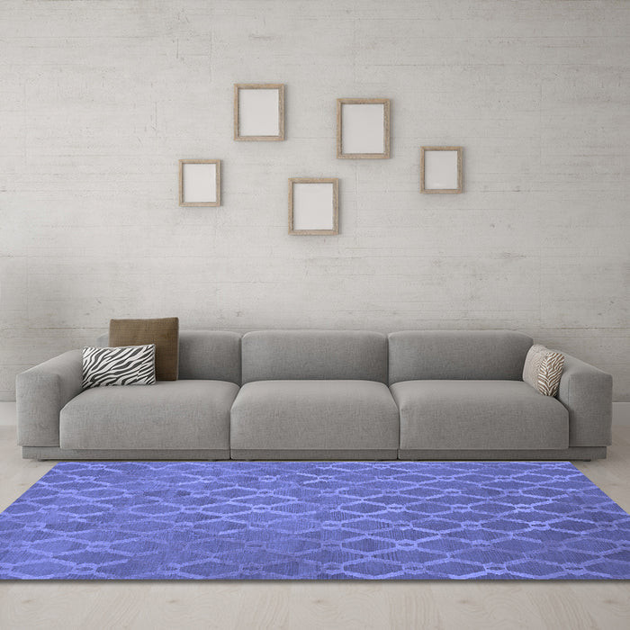 Machine Washable Abstract Blue Contemporary Rug in a Living Room, wshcon769blu