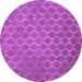 Round Machine Washable Abstract Purple Contemporary Area Rugs, wshcon769pur