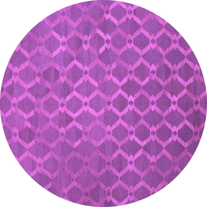 Round Abstract Purple Contemporary Rug, con769pur
