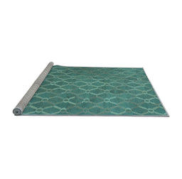 Sideview of Machine Washable Abstract Light Blue Contemporary Rug, wshcon769lblu