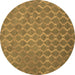 Round Machine Washable Abstract Brown Contemporary Rug, wshcon769brn