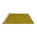 Sideview of Machine Washable Abstract Yellow Contemporary Rug, wshcon769yw