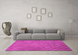 Machine Washable Abstract Pink Contemporary Rug in a Living Room, wshcon769pnk