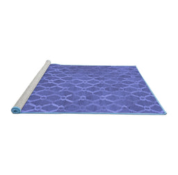 Sideview of Machine Washable Abstract Blue Contemporary Rug, wshcon769blu