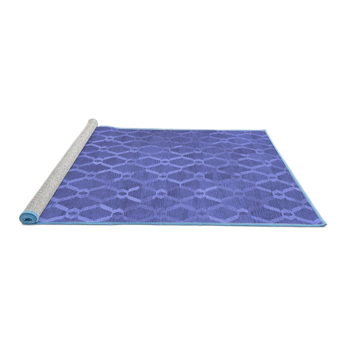 Sideview of Machine Washable Abstract Blue Contemporary Rug, wshcon769blu