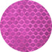 Round Abstract Pink Contemporary Rug, con769pnk