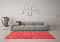 Machine Washable Abstract Red Contemporary Rug, wshcon769red