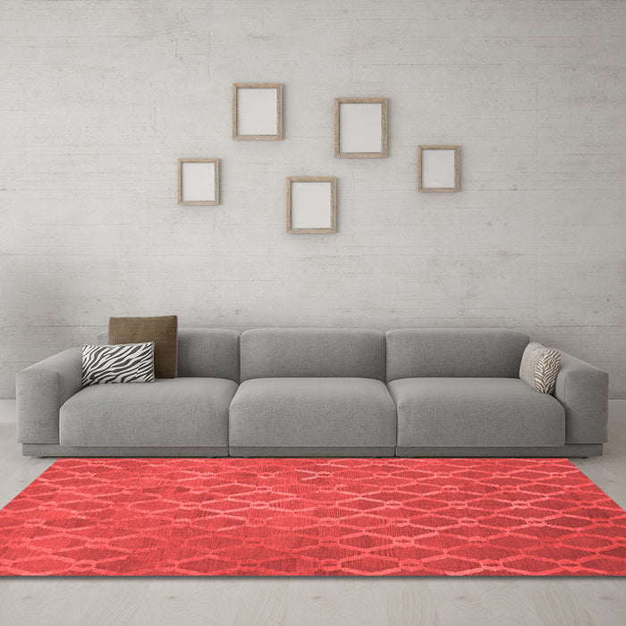 Contemporary Red Washable Rugs