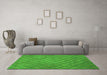 Machine Washable Abstract Green Contemporary Area Rugs in a Living Room,, wshcon769grn