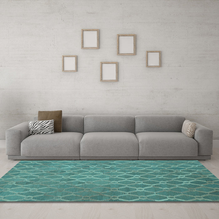 Machine Washable Abstract Light Blue Contemporary Rug in a Living Room, wshcon769lblu