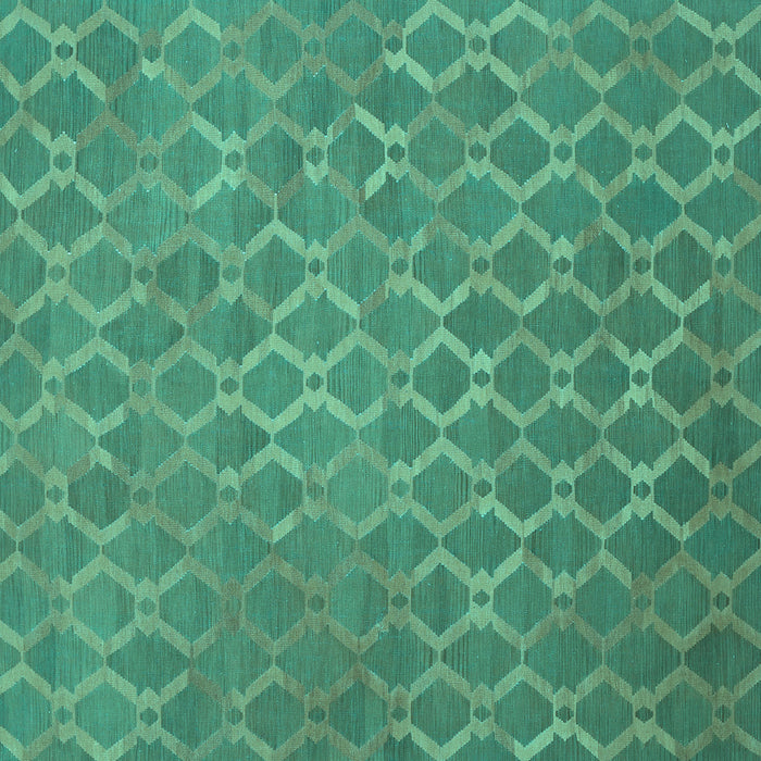 Square Machine Washable Abstract Turquoise Contemporary Area Rugs, wshcon769turq