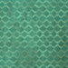 Square Machine Washable Abstract Turquoise Contemporary Area Rugs, wshcon769turq