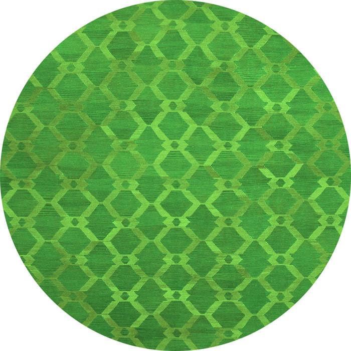 Square Abstract Green Contemporary Rug, con769grn