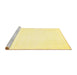 Sideview of Machine Washable Solid Yellow Modern Rug, wshcon76yw