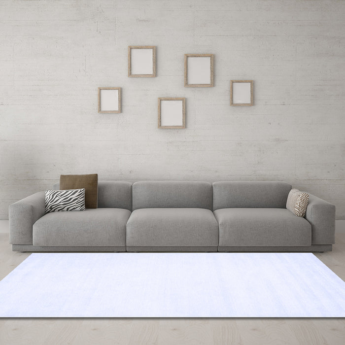 Machine Washable Solid Blue Modern Rug in a Living Room, wshcon76blu