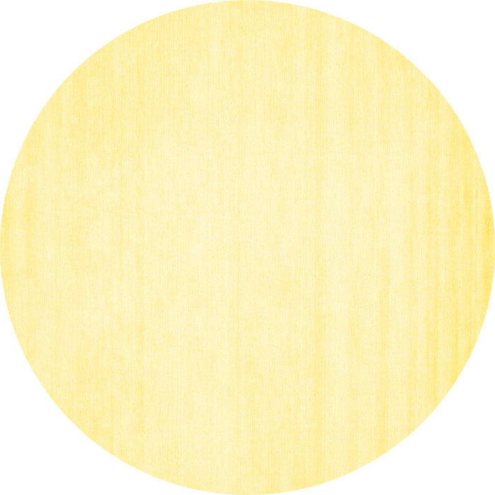 Round Solid Yellow Modern Rug, con76yw