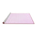 Sideview of Machine Washable Solid Pink Modern Rug, wshcon76pnk