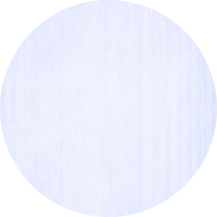Round Machine Washable Solid Blue Modern Rug, wshcon76blu