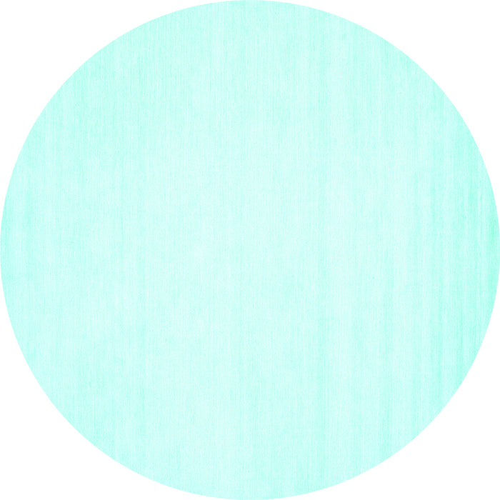 Round Solid Turquoise Modern Rug, con76turq