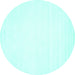 Round Solid Turquoise Modern Rug, con76turq