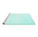 Sideview of Machine Washable Solid Turquoise Modern Area Rugs, wshcon76turq