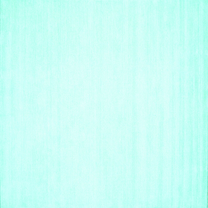 Square Machine Washable Solid Turquoise Modern Area Rugs, wshcon76turq