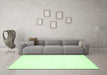 Machine Washable Solid Green Modern Area Rugs in a Living Room,, wshcon76grn