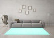 Machine Washable Solid Turquoise Modern Area Rugs in a Living Room,, wshcon76turq