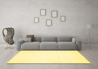 Machine Washable Solid Yellow Modern Rug, wshcon76yw