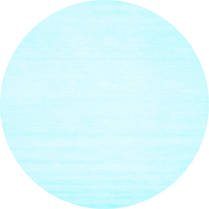 Round Machine Washable Solid Light Blue Modern Rug, wshcon76lblu