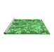 Sideview of Machine Washable Abstract Emerald Green Contemporary Area Rugs, wshcon770emgrn