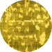 Round Abstract Yellow Contemporary Rug, con770yw