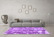 Machine Washable Abstract Purple Contemporary Area Rugs in a Living Room, wshcon770pur