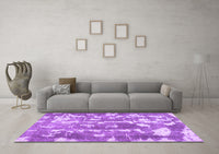 Machine Washable Abstract Purple Contemporary Rug, wshcon770pur