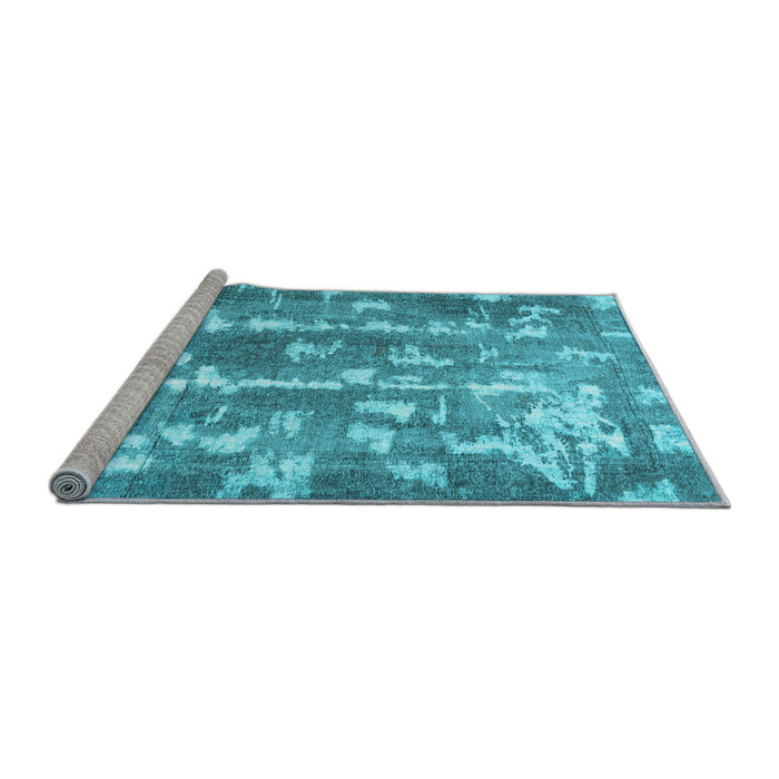Sideview of Machine Washable Abstract Light Blue Contemporary Rug, wshcon770lblu