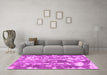 Machine Washable Abstract Pink Contemporary Rug in a Living Room, wshcon770pnk