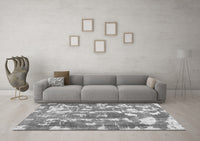 Machine Washable Abstract Gray Contemporary Rug, wshcon770gry