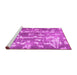 Sideview of Machine Washable Abstract Pink Contemporary Rug, wshcon770pnk