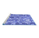 Sideview of Machine Washable Abstract Blue Contemporary Rug, wshcon770blu