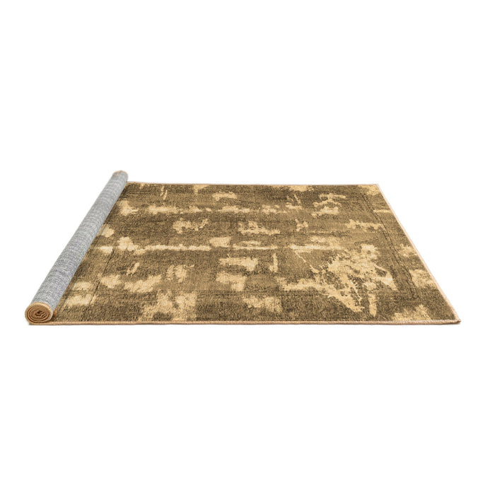 Sideview of Machine Washable Abstract Brown Contemporary Rug, wshcon770brn