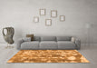 Machine Washable Abstract Orange Contemporary Area Rugs in a Living Room, wshcon770org